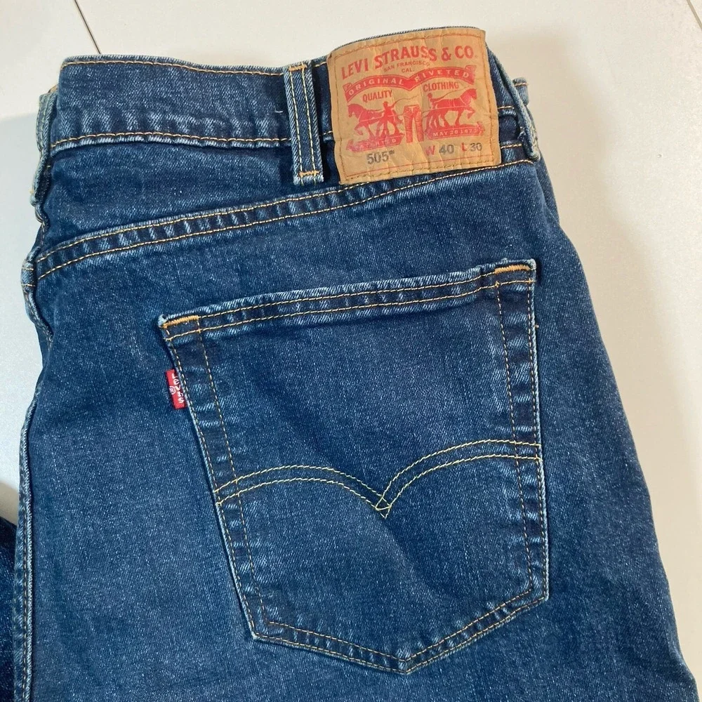 Levi's 505 Jeans 40x30 Blue Straight‎ Denim Cowboy Ranch USA
